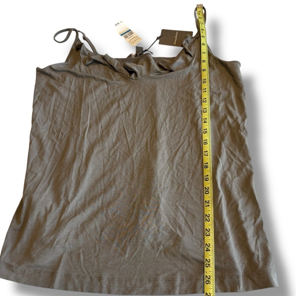 Tommy Bahama Tambour Ruffle Top XL Bungee Cord Taupe Tank NWT MSRP $68 - Picture 5 of 7